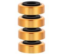 VILLFUL Pieds amplificateur Anti-Vibrations, Coussinets de Haut-Parleur, Lot de 4, Alliage d'aluminium et Plastique, Noir, pour amplificateur et Haut-Parleur, avec Anneau en Caoutchouc