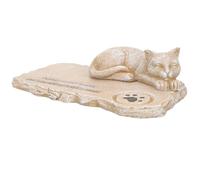 VILLFUL Pierre Commémorative Imperméable pour Chat en Résine Résistante à l'usure, Décoration Réaliste Pierre Tombale Extérieure pour Jardin, Balcon ou Arrière-Cour