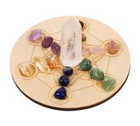 VILLFUL Pierre de Méditation Cristal Naturel avec Plateau pour Décoration Intérieure et Divination Pierres Chakras Ornement Énergétique Zen