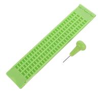 VILLFUL Planche à Écrire en Braille en Plastique 4 Lignes 28 Cases Stylet Kit d'Écriture Braille pour Aveugles Tablette Portable pour Apprentissage et Écriture Tactile