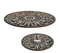 VILLFUL Planche de Radiesthésie Bois pour Pendule Grand Format Décoration Spirituelle avec Symboles Gravés pour Divination et à Domicile