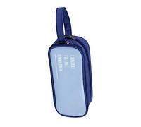 VILLFUL Pochette à Crayons Portable avec Double Zipper Grand Volume Étui Décoratif pour Fournitures Scolaires Sac de Rangement Pratique Couleur Cobalt