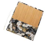 VILLFUL Pochette Enroulable pour Pinceaux de Calligraphie, Étui à Stylo-Plume Noir Motif, Organisateur Portable pour Matériel de Peinture, Trousse de Rangement Artistique Compacte