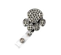 VILLFUL Porte-badge à Enrouleur Rétractable Blanc Boucle de Manchon D'identification Ronde en Alliage et Plastique, Clip Rotatif Élégant pour Bureau et Salons Professionnels