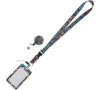 VILLFUL Porte Carte Transport Fleur avec Cordon Rétractable Protection Sécurisée pour Badge Travail Carte Étudiante Accèssoires pour Bureau et École