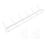 VILLFUL Porte-ustensiles Cuisine Adhésif sans Perçage 6 Crochets Blanc, Support Mural Multifonction pour Rangement la Cuisine et Salle de Bain, Organisateur de Barres Suspendre Compact