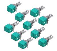 VILLFUL Potentiomètre Audio Monotour 5K 5 Broches avec Interrupteur Moleté 15 MM Lot de 10 Pièces Compatible Amplificateur Commande de Volume et Tonalité Industrielle