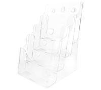 VILLFUL Présentoir à Brochures Transparent A5 4 Niveaux en Acrylique, Support de Bureau pour Dossiers et Gestionnaire de Littérature, Organisateur de Fichiers Compact pour Rangement