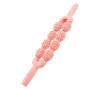 VILLFUL Rouleau de Massage Manuel à Picots pour Jambes Bâton de Massage Musculaire Rose Cerisier à 8 Roues Outil de Yoga Relaxant pour Récupération Musculaire et Soulagement des Mollets