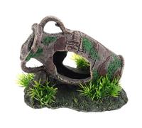 VILLFUL Ruine D'aquarium en Résine Vase Penché Antique et Tonneau Cassé, Décor de Grotte Cachée pour Poissons et Crevettes, Cachette Sécurisée pour Aquarium, Décoration sous-Marine