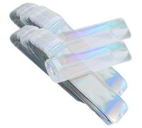 VILLFUL Sachet Auto-scellant Long 5,5 x 22 Cm en Polypropylène Holographique 100 Pcs Étuis Réutilisables pour Stylos, Bijoux Et Rangement Polyvalent Usage Extérieur