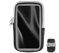 VILLFUL Sacoche de Sport Multifonctionnelle pour Téléphone et Clés, Brassard de Course Respirant en Matériau Léger, Taille pour Écran 4-6,8 Pouces, Noir, pour Jogging et Vélo