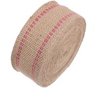 VILLFUL Sangle en Jute Naturelle 5 CM à Rayures Rouges Ruban pour Réparation de Meubles Confection de Couronnes et Loisirs Créatifs Rouleau de 10 Mètres pour Chaise et Ameublement
