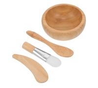 VILLFUL Set de Bol à Masque Facial Bois avec Spatule Brosse et Cuillère pour Outils DIY de Soins Peau Femme Kit Mélange Pratique pour Salon de Beauté