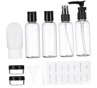 VILLFUL Set de Bouteilles de Voyage Rechargeables avec Pompe Spray et Sac de Rangement Étanche Trousse Toilette Avion Compacte pour Cosmétiques et Soins Portables