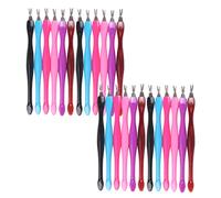 VILLFUL Set de pour Peau Morte Outils de Manucure Poussoir Cuticules Pointe Acier Inoxydable Durable pour Nettoyage Ongles Femme