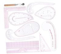 VILLFUL Set de Règles Couture Multifonctions Plastique Flexible Règle Courbe Française Précise pour Vêtements Outil pour Tailleurs et Débutants