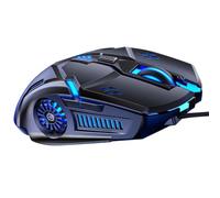 VILLFUL Souris Luminescente Filaire Abs 6 Touches Silencieuses et Éclairage Respirant Sept Couleurs pour Jeux et Bureautique