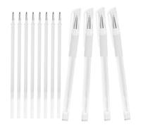 VILLFUL Stylo de Marquage Imperméable Blanc pour Sourcils, Plastique Solide, pour Usage Professionnel en Salon, Lot de 12 Set de Set de Pièces