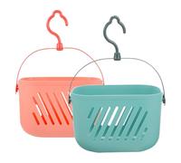 VILLFUL Support de Rangement 2pcs en Pp Crochet Suspendu, Panier de Réutilisable sans Perçage, Accessoires de Salle de Bain Noirs pour Dortoirs et Cuisines