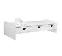 VILLFUL Support De Rangement pour Écran De Bureau, Support De Moniteur Mignon avec Rangement, Support De Moniteur avec Tiroirs, Support De Moniteur pour Ordinateur De Bureau, Support De