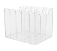 VILLFUL Support de Téléphone en Acrylique Transparent 5 Compartiments Organiseur de Bureau pour Téléphone Portable Boîte de Rangement pour Smartphone Support Collectif pour Salle de