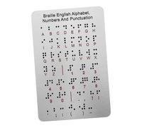 VILLFUL Tableau Braille Éducatif avec Points Surélevés pour Débutants Lettres Chiffres et Ponctuation Matériel Pédagogique Tactile pour Garçon Fille Aveugles Guide Apprentissage Braille