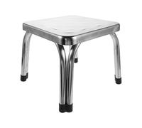 VILLFUL Tabouret de Imperméable en Acier Inoxydable 22 Cm Pieds Antidérapants, Banc Compact et Robuste pour Salle de Bain, Marchepied Métal Sécurisé pour Personnes Âgées et Usage