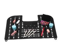 VILLFUL Tapis de Maquillage pour Lavabo Pliable Silicone Antidérapant Noir Couvre-évier Multifonction Salle de Bain avec Organisateur et Surface de Séchage Extension Pratique pour