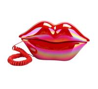 VILLFUL Téléphone Fixe Filaire Rouge Forme de Lèvres Décoratif Ornement Original pour Maison Style Unique et Compact Accessoire pour Bureau et Domicile