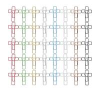 VILLFUL Trombones en Métal Multicolores de Cœur et Croix - 120 Pièces - Marque-pages Décoratifs pour Étude Biblique et Fournitures de Bureau - Accessoires pour Fêtes Couleur