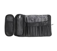 VILLFUL Trousse de Maquillage Enroulable Portable Noire Rangement Cosmétique Organiseur Pratique pour Outils de Maquillage Sac Compact Léger pour Voyage et Usage Quotidien