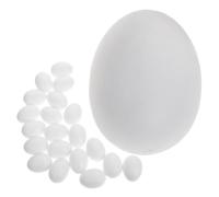 VILLFUL Œufs Factices de Pigeon en Plastique Solide 3,8 X 2,8 Cm 20 Pièces pour Nichoirs Élevage Oiseaux Décoration Poules Adultes