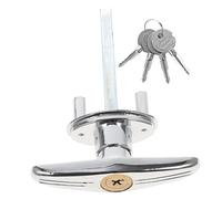 VILLFUL Verrou à Arbre Long pour Porte de Garage en Métal Argenté, Installation Simple et Utilisation Facile, pour Magasin ou École, 1 Set Inclus