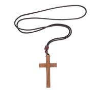 VILLFUL Wooden Cross Pendant For Car Mirror Handcrafted Vintage Religious Necklace For Men And Women Wood And Protection