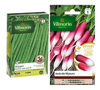 Vilmorin 1141754 Pack de Graines Haricot Skipper Création Recommande pour Congélation & 3882041 Radis, Rouge, 90 x 2 x 160 cm