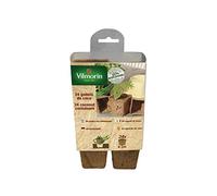 Vilmorin 24 Godets Carrés 8 cm en Fibre de Coco pour Semis