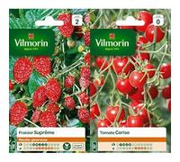 Vilmorin 3585042 Pack de Graines Fraisier 4 Saisons Suprême + Vilmorin 3974040 Tomate cerise Rouge