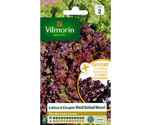 Vilmorin 3609842 Pack de Graines Laitue à Couper Salade Bol Rouge + Echantillon Laitue à Couper Grenadine