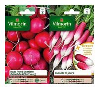 Vilmorin 3881142 Pack de Graines Radis Rond Ecarlate Géante de Wurtzbourg & 3882041 Radis, Rouge, 90 x 2 x 160 cm