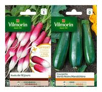 Vilmorin 3882041 Radis, Rouge, 90 x 2 x 160 cm & 3484440 Courgette, Vert, 90 x 2 x 160 cm