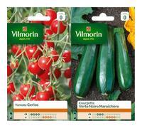 Vilmorin 3974040 Tomate cerise Rouge & 3484440 Courgette, Vert, 90 x 2 x 160 cm