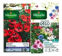 Vilmorin 5241442 Coquelicot Simple, Rouge, 90 x 2 x 160 cm & 5862942 Fleur parfumée, Multicolore, 90 x 2 x 160 cm