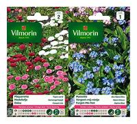 Vilmorin 5448242 Pâquerette, Multicolore, 90 x 2 x 160 cm & 5380741 Myosotis, Bleu, 90 x 2 x 160 cm