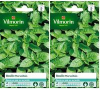 Vilmorin 5873246 Pack de Graines Basilic Marseillais Extrêmement Parfumé (Lot de 2)