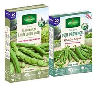 Vilmorin Fève d Aguadulce a très Longue cosse Boite série 20m, Vert & Pois Petit Provençal Boite série 20m, Vert