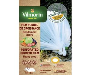 Vilmorin - Film Croissance perforé Bio 2x8m - en Farine de céréales 20µm - Facile d'utilisation - Protège et accroit la Pousse des Jeunes plantations