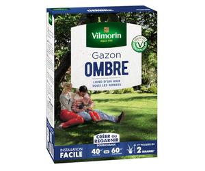 Vilmorin Gazon Ombre, 1 kg | Adapté aux sous-bois, Terrains boisés, petits jardins cernés de murs, Créer ou regarnir, Premières pousses en 2 semaines
