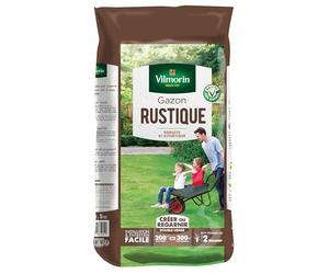 Vilmorin Gazon Rustique, 5 kg | Robuste, esthétique, installation et entretien facile, limite la pousse des mauvaises herbes, créer ou regarnir