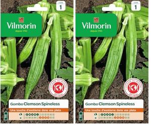 Vilmorin - Gombo Clems spineless - Saveur Venue d'Afrique Proche de l'aubergine- légume ou Condiment - Forme Pointue et hexagonale (Lot de 2)